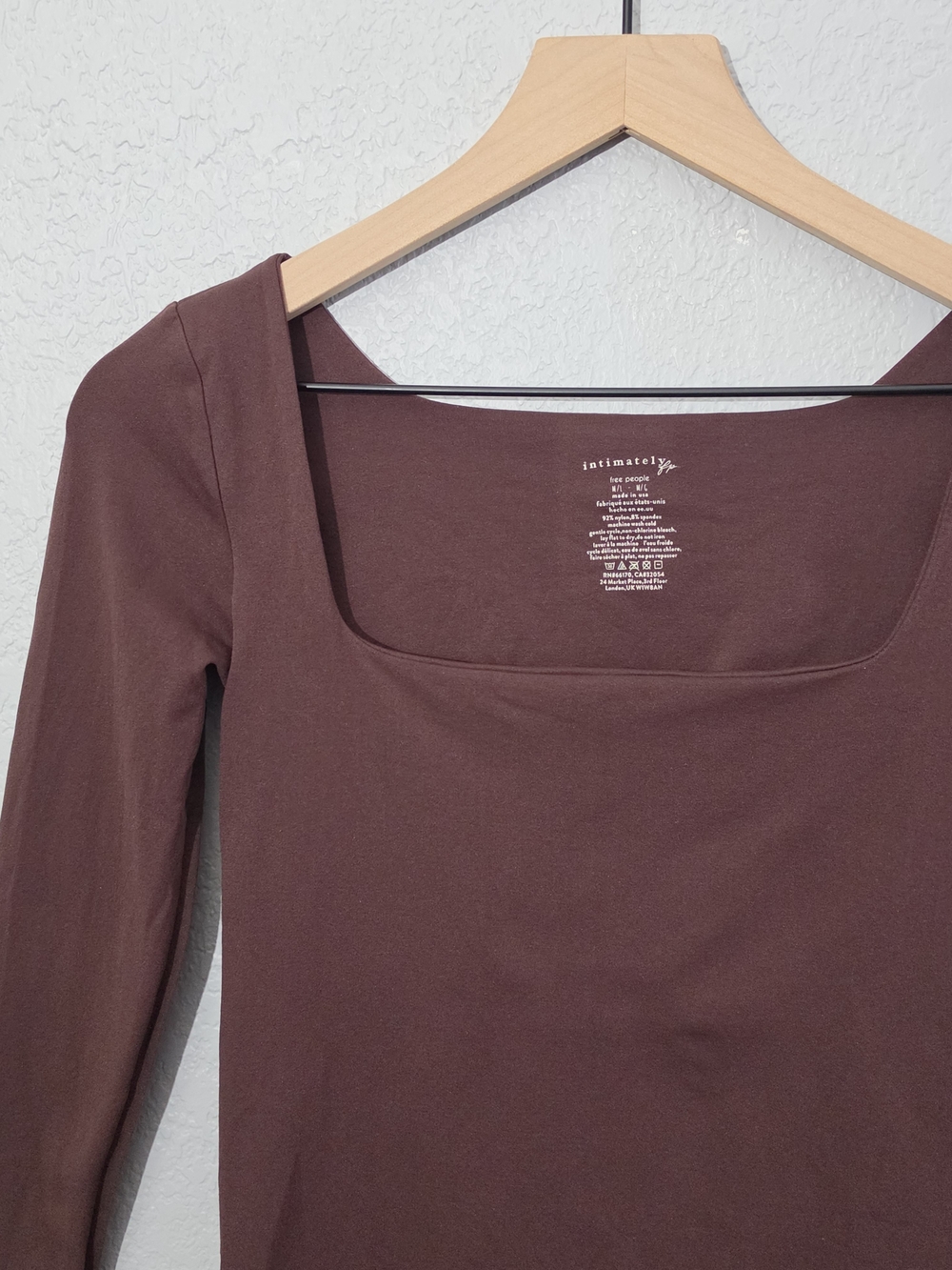 Intimately Free People Clean Lines Long Sleeve Top Chocolate/Merlot Women M/L - Picture 3 of 7